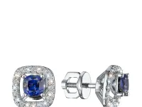 Пусеты из белого золота с сапфирами э4758пс10220616