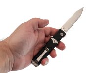 Складной автоматический нож Reptilian Шик-01, сталь VG-10, рукоять алюминий, черный