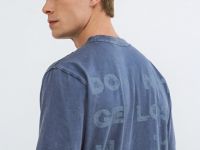 Футболка с текстовым принтом, Синий