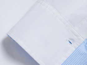 Рубашка из хлопка с контрастными манжетами, Белый