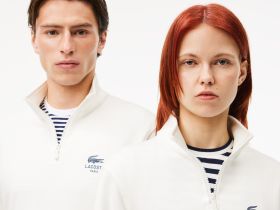 Свитшот Lacoste унисекс с застежкой-молнией с высоким воротом