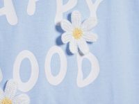 Свободная футболка для девочек, Голубой