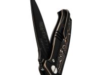 Складной нож Honor Caesar, сталь S35VN с гравировкой, рукоять титан/карбон, черный