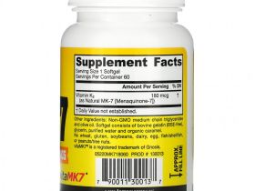 Jarrow Formulas, MK-7, самая активная форма витамина K2, 180 мкг, 60 мягких таблеток