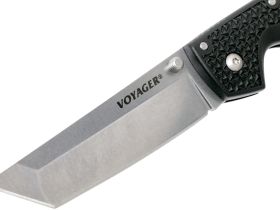 Складной нож Cold Steel Voyager Large Tanto, сталь AUS-10A, тактический нож, рукоять Griv-Ex черный