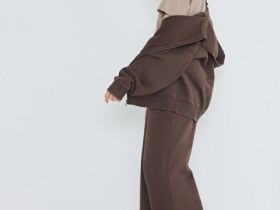 Широкие брюки с эластичным поясом, Коричневый