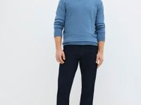 Базовый вязаный джемпер, Голубой