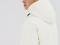 Удлинённая парка с капюшоном, Белый