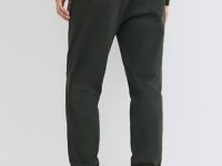 Утеплённые джоггеры из твила, Зеленый