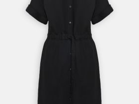 Платье А-силуэта с поясом на кулиске