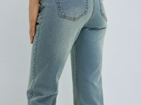 Расклёшенные джинсы с высокой посадкой, Голубой