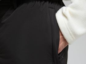 Утепленные брюки широкого кроя с утяжниками по низу