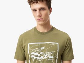 Мужская хлопковая футболка Lacoste стандартного кроя