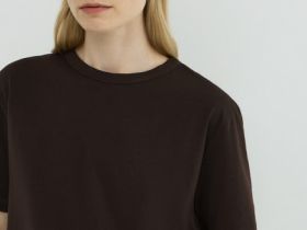 Базовая футболка из хлопка, Коричневый