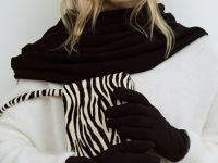 Шарф с бахромой, Черный