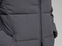 Утепленное стеганое полупальто с капюшоном