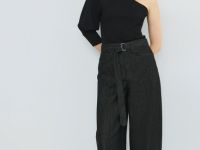 Джемпер с асимметричным вырезом, Черный