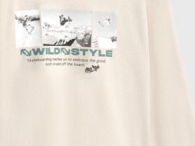 Лонгслив с принтом для мальчиков, Бежевый