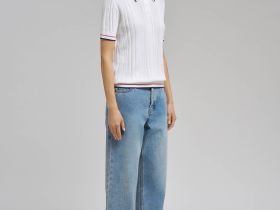 Джемпер-поло прямого кроя из хлопка