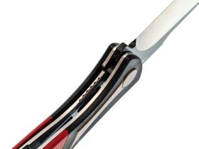 Складной нож Reptilian Корюшка-02, сталь VG-10, рукоять черный G10/красная микарта