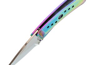 Складной нож нажим для денег Sanrenmu 6031LUE-SX, сталь 8Cr13MoV, рукоять нержавеющая сталь, градиент