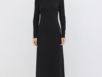 Трикотажное платье с расклёшенной юбкой, Черный