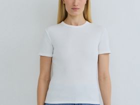 Футболка в рубчик, Белый