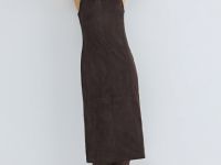 Платье миди из искусственной замши, Коричневый