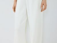 Широкие брюки из мягкого пике, Белый