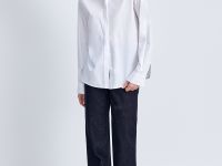 Рубашка из хлопка с отложным воротником