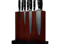 Подставка для ножей магнитная Woodinhome The Wall KS052SWN-ST, американский орех/мрамор