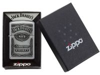 Зажигалка ZIPPO Jack Daniels® с покрытием High Polish Chrome, латунь/сталь, серебристая, 38x13x57 мм