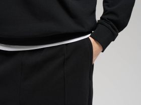 Трикотажные брюки объемного кроя из хлопка пике