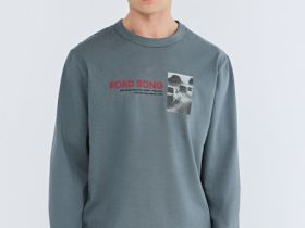 Футболка из плотного джерси с принтом, Серый