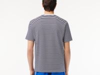 Мужская полосатая футболка  Lacoste из плотного хлопка