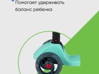 Самокат  Maxiscoo Baby Delux (с лыжами), цвет Голубой-Зеленый