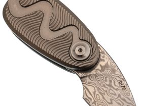 Складной нож-подвеска Sanrenmu 6178, сталь Дамаск, рукоять титан