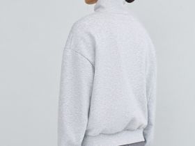 Толстовка с воротником-стойкой на молнии, Серый