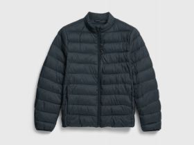 Утеплённая лёгкая куртка с воротником-стойкой, Серый