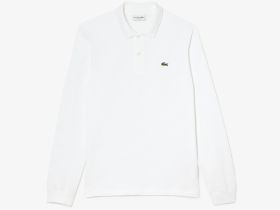 Мужское поло Lacoste L.12.21 классического кроя с длинным рукавом