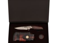 Складной нож Витязь B5298D, сталь дамаск, рукоять дерево, художественное травление