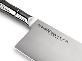 Топорик кухонный для рубки мяса Samura Bamboo - SBA-0040, сталь AUS-8, рукоять сталь, 180 мм