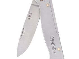 Складной нож SanRenMu Partner РТ711-SF, сталь 12C27, рукоять сталь, серебристый