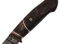 Авторский нож Ястреб, сталь мозаичный дамаск, подарочная шкатулка