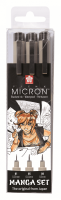Набор капиллярных ручек Sakura "PIGMA MICRON MANGA" 3 шт (0.1мм 0.5мм 0.8 мм) Черный