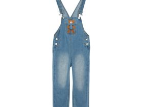 Полукомбинезон текстильный джинсовый для девочек