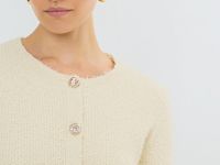 Укороченный кардиган из махровой пряжи, Желтый