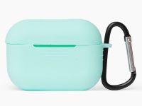 Чехол Protective Case для AirPods 4 силиконовый с карабином (тиффани)