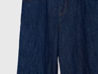 Свободные жатые джинсы с высокой посадкой, Синий