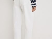 Прямые укороченные джинсы, Белый